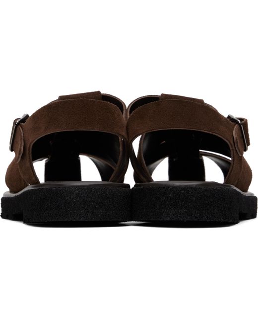 Paul Smith Black Suede Sandoval Fisherman Sandals for men