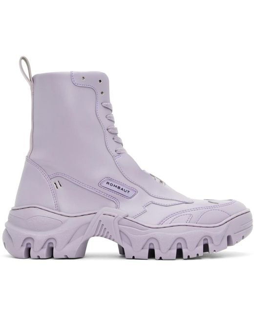 Rombaut Purple Boccaccio Ii Apple Leather Sneaker Boots for men