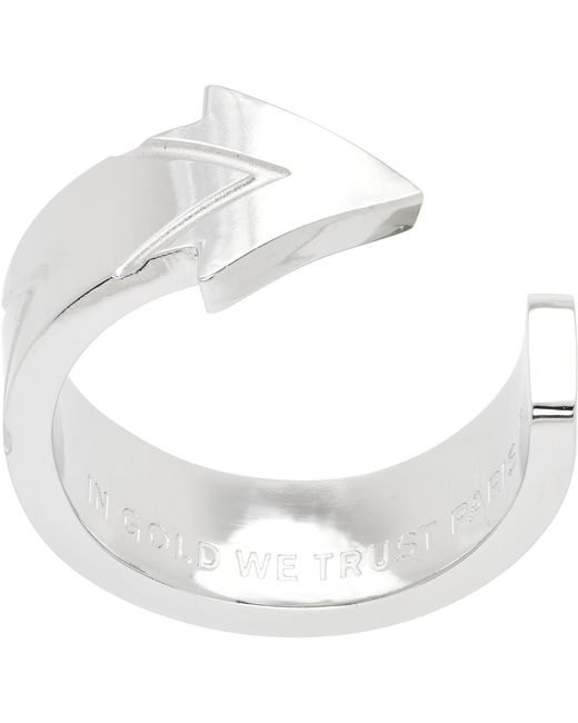In Gold We Trust White Arrow Ring for men