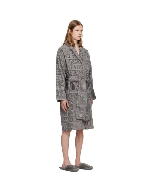Versace Gray 'I Heart Baroque' Bathrobe for men