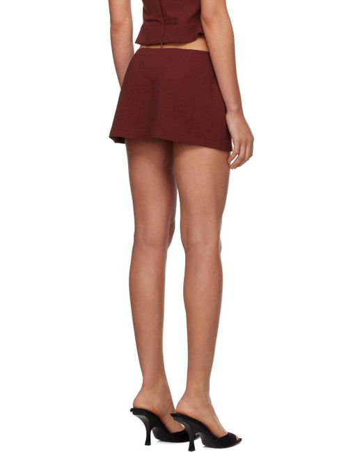 Miaou Red Burgundy Micro Miniskirt