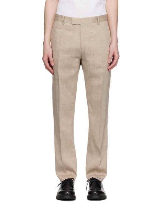Tiger Of Sweden Natural Tense Linen Blend Trousers for men