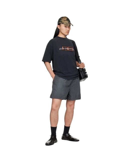 Balenciaga Black Bb Stencil T-shirt for men