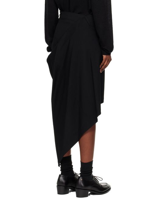 Jupe Midi Drapée Noire En Laine Junya Watanabe en coloris Black