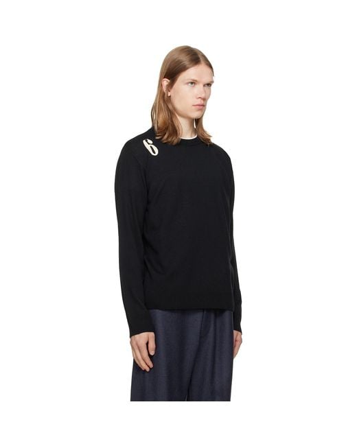 MM6 by Maison Margiela Black Wool Sweater for men