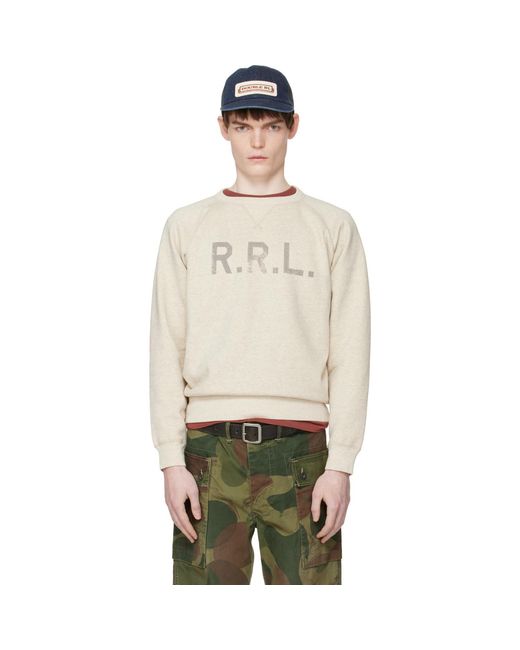 Pull Molletonné Gris À Logo RRL pour homme en coloris Black