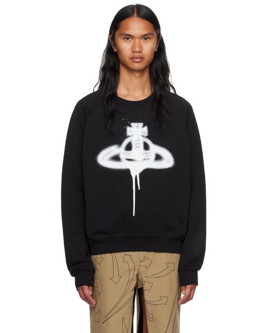 Vivienne Westwood メンズ ブラック Spray Orb スウェットシャツ 