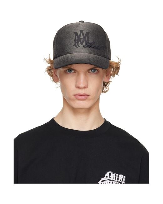 Amiri Blue 'Ma' Script Canvas Cap for men