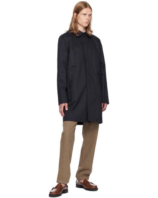 A.P.C. Black Urban Mac Coat for men