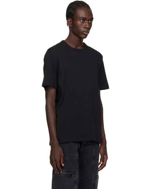 T-shirt noir à logo contrecollé HUGO pour homme en coloris Black