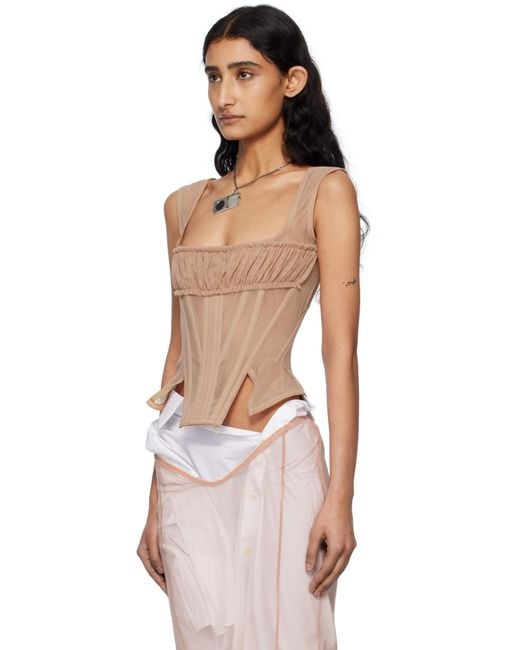 Dilara Findikoglu Natural Femme Vortex Corset Top