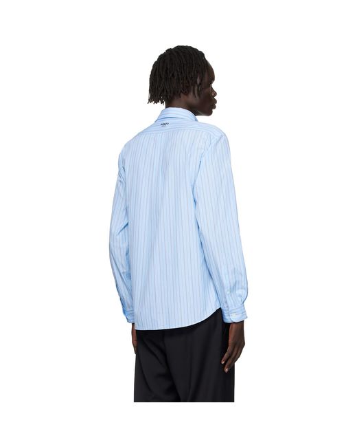 KENZO Blue Paris 'Boke Flower' Embroidered Casual Shirt for men