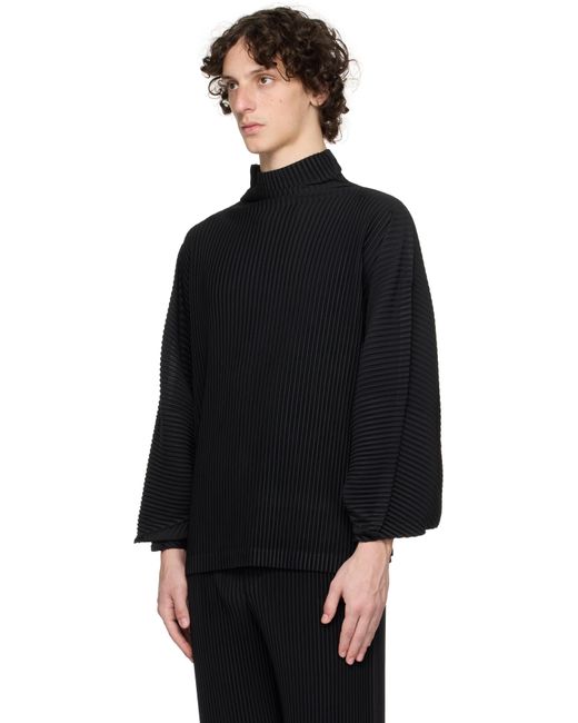 Homme Plissé Issey Miyake Kinetic Sculpture Turtleneck in Black