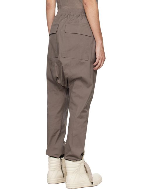 メンズ Rick Owens グレー ロング トラウザーズ Natural