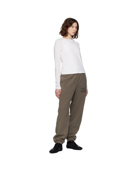 MM6 by Maison Margiela Gray Taupe Fleece Sweatpants