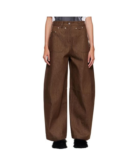 Simone Rocha Brown Wide Leg Utility Curve Jeans