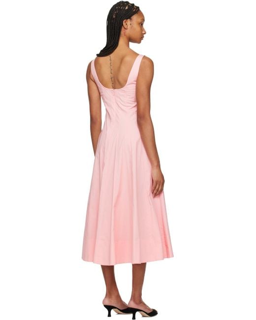 Staud Pink Wells Midi Dress