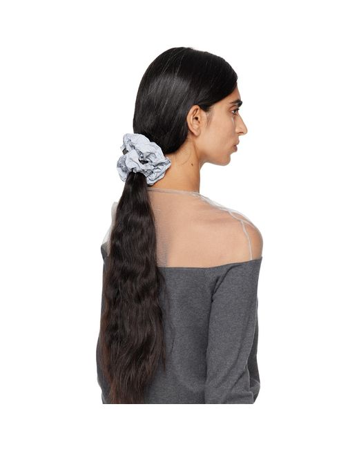 MM6 by Maison Margiela Blue Reflective Scrunchie