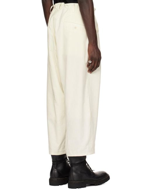 Pantalon blanc à nervures Yohji Yamamoto pour homme en coloris Natural