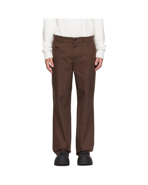 Moncler Brown Canvas Cargo Trousers for men