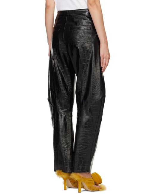Puppets and Puppets Black Elliot Faux-leather Trousers