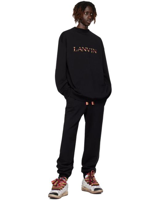Lanvin Black Elasticized Sweatpants for men