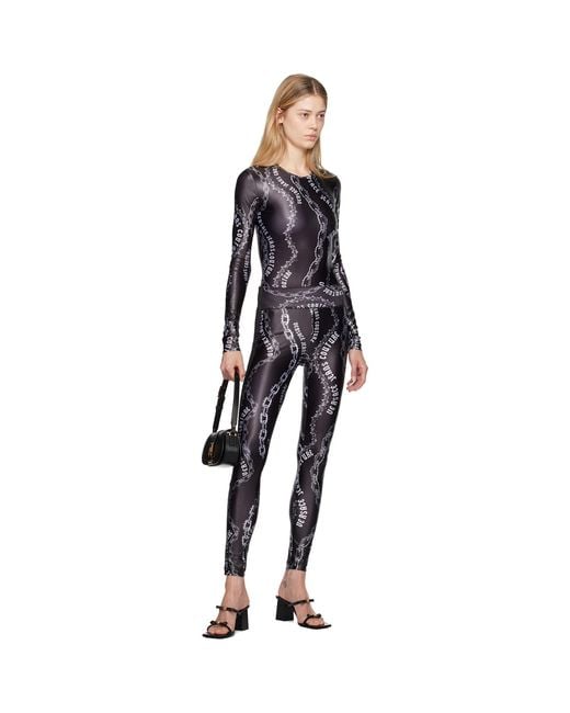 Versace Jeans Couture Black Chain Couture Bodysuit