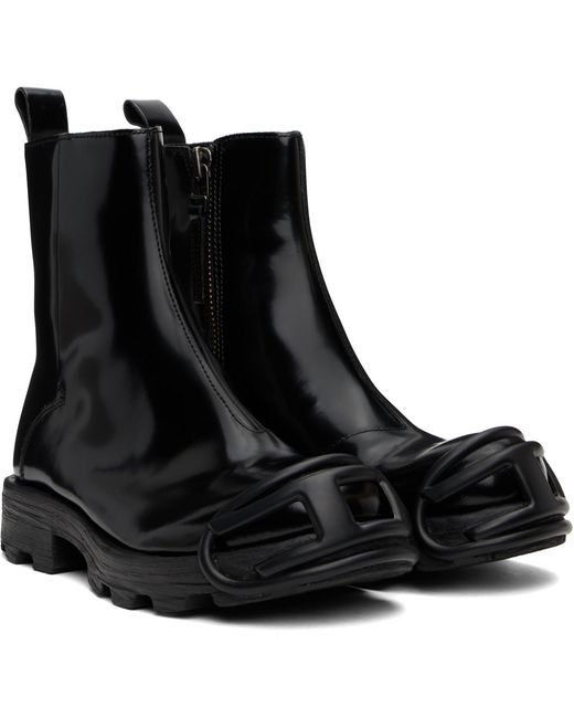 DIESEL Black D-Hammer Bt Zip D Boots for men