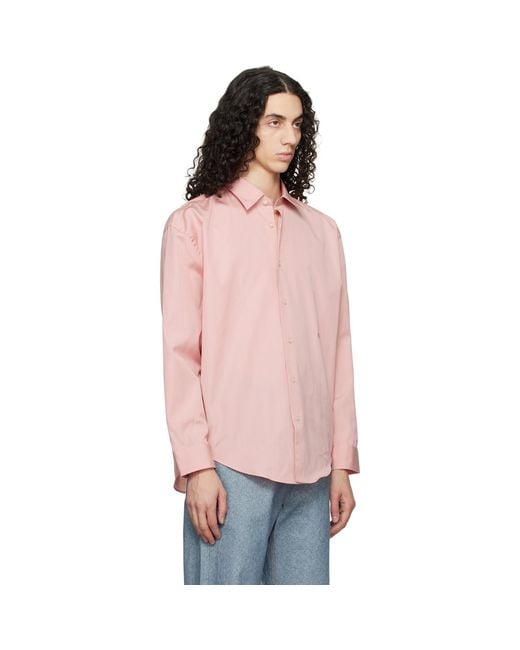 Boss Pink Relaxed-Fit Cotton Poplin Shirt for men