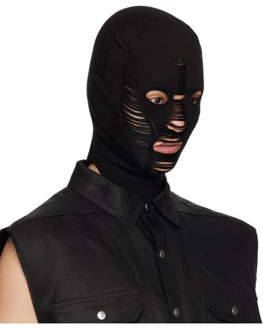 Rick Owens Black Hollywood Skull Balaclava for men