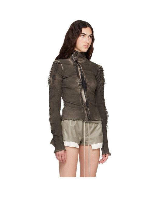 Rick Owens Brown Tower Gary Denim Jacket