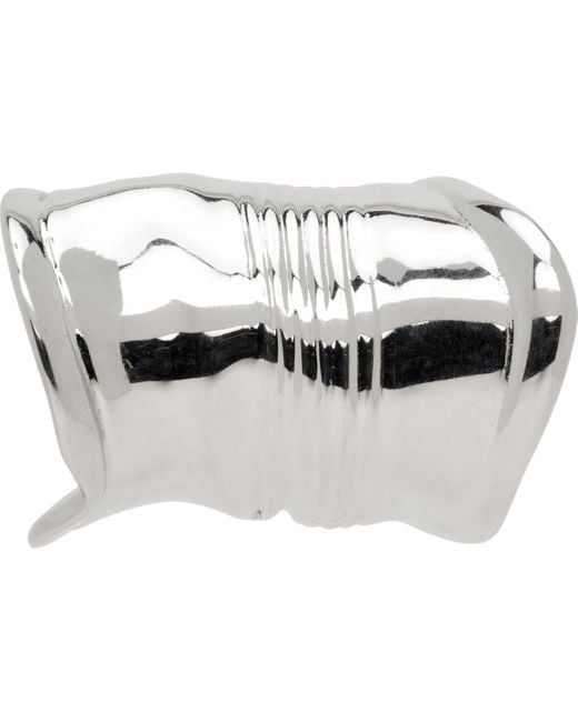 Jean Paul Gaultier Black 'The Crushed Can' Ear Cuff