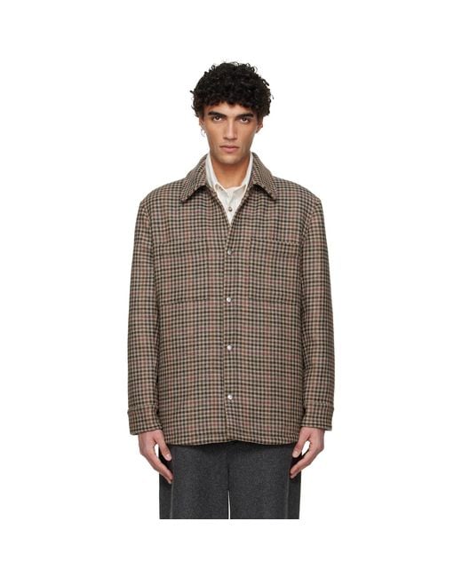 A.P.C. Brown Tweed Overshirt for men