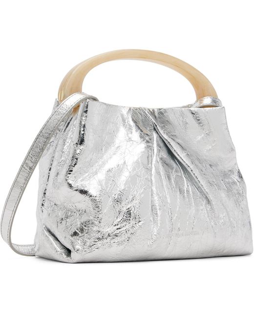 Dries Van Noten Metallic Small Pleated Leather Bag