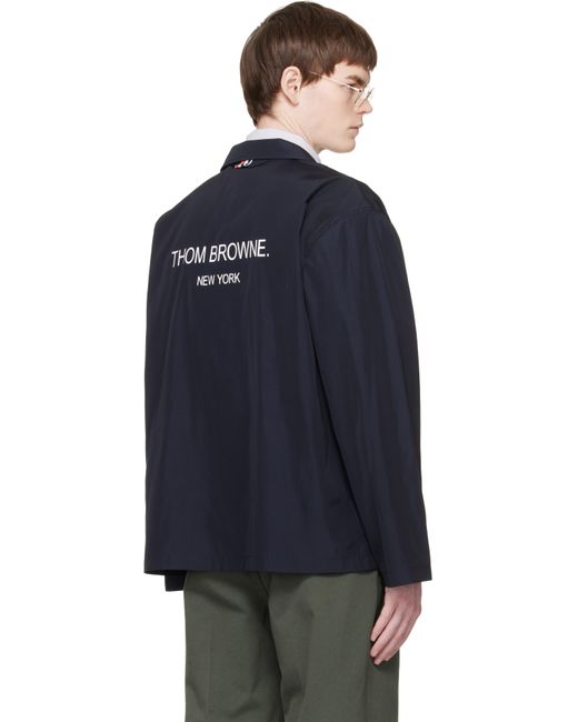 Thom Browne メンズ ブルー ネイビー パッカブル フラップポケット 