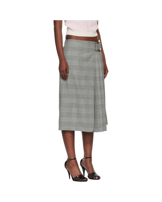 Balmain Black Prince Of Wales Jacquard Midi Skirt