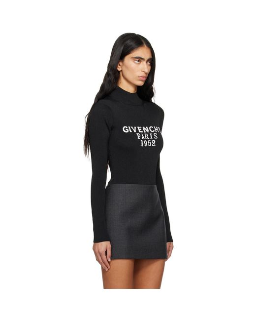 Givenchy Black Fine Rib '' Signature Bodysuit