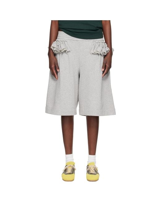 Dries Van Noten Black Loose Ruffled Shorts