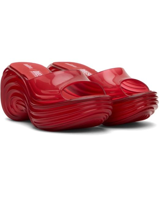 DIESEL Red Melissa Edition Quantum Platform Heeled Sandals