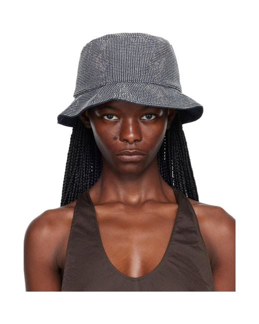 J.W. Anderson Gray Navy Crystal-cut Bucket Hat