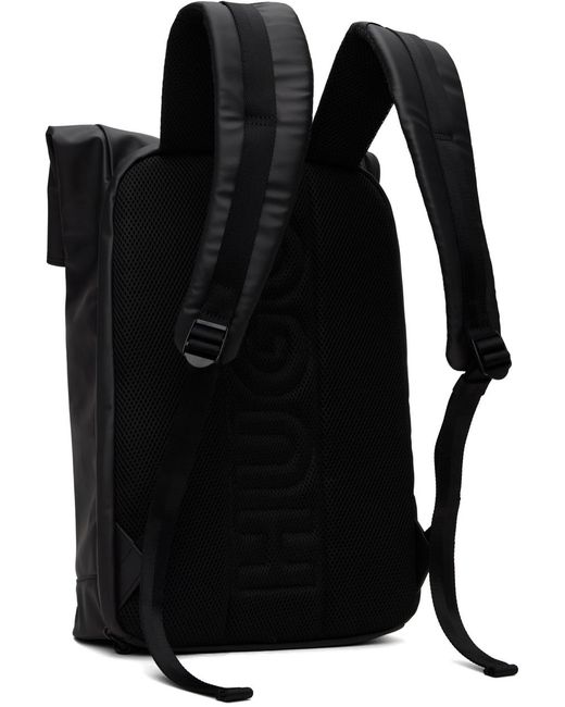 HUGO Black Roll Top Backpack for men