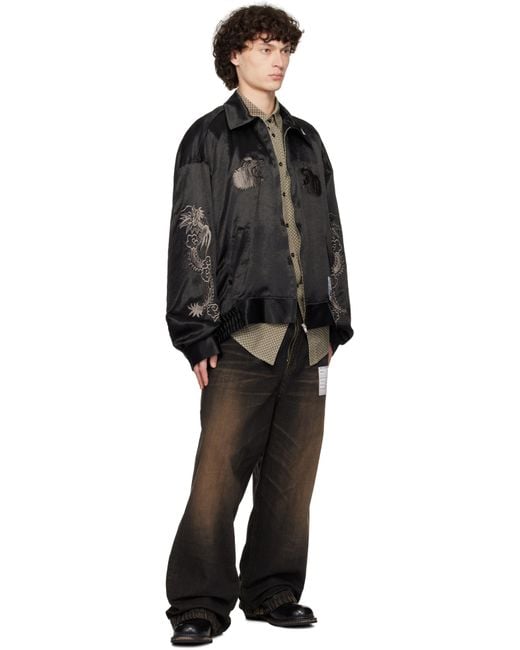 Maison Mihara Yasuhiro Black Collared Souvenir Jacket for men