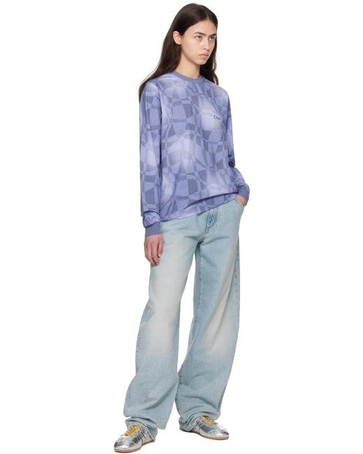 T-Shirt À Manches Longues Abstract Bleu Dime en coloris Blue