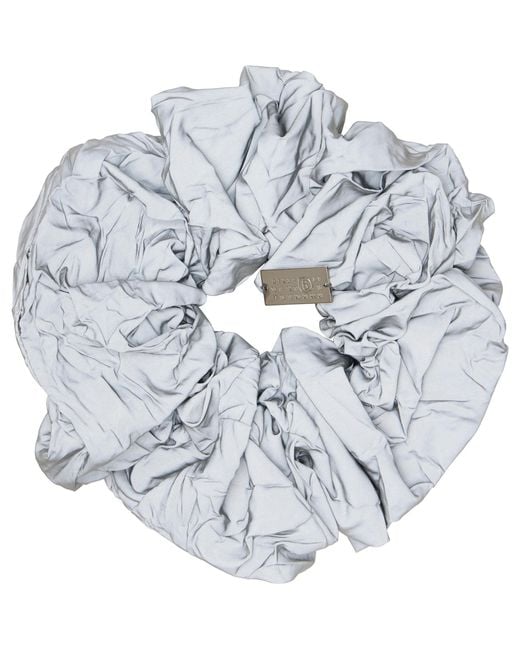 MM6 by Maison Margiela Blue Reflective Scrunchie