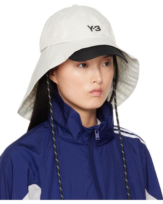 Y-3 オフホワイト ストラップ ビーチハット Blue