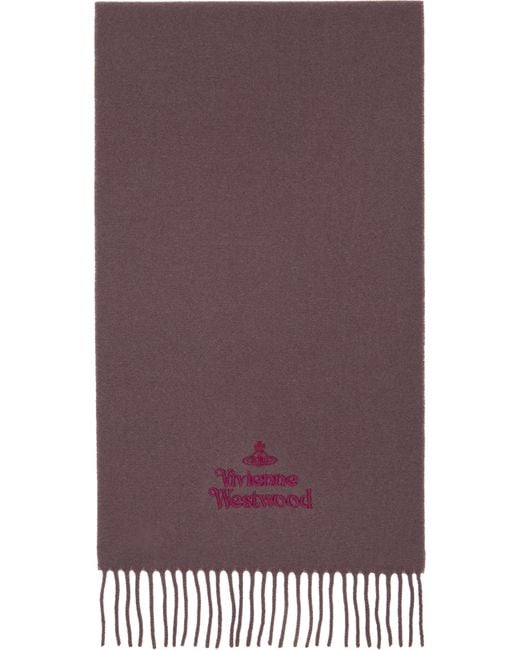 Vivienne Westwood Women's Purple Embroidered Scarf