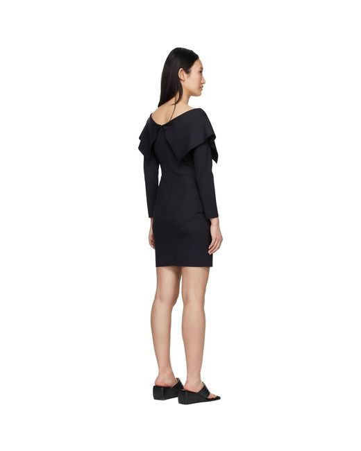 Rosetta Getty Black Fold Off-Shoulder Dress