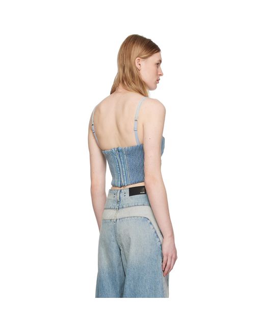 Amiri Blue Corset Denim Tank Top