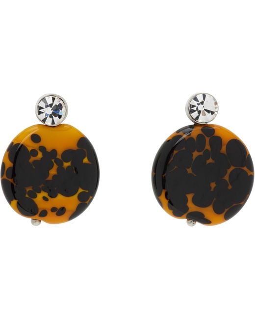 Dries Van Noten Blue Handmade Painted Earrings