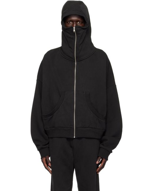 Entire studios Black Full Zip Hoodie for men